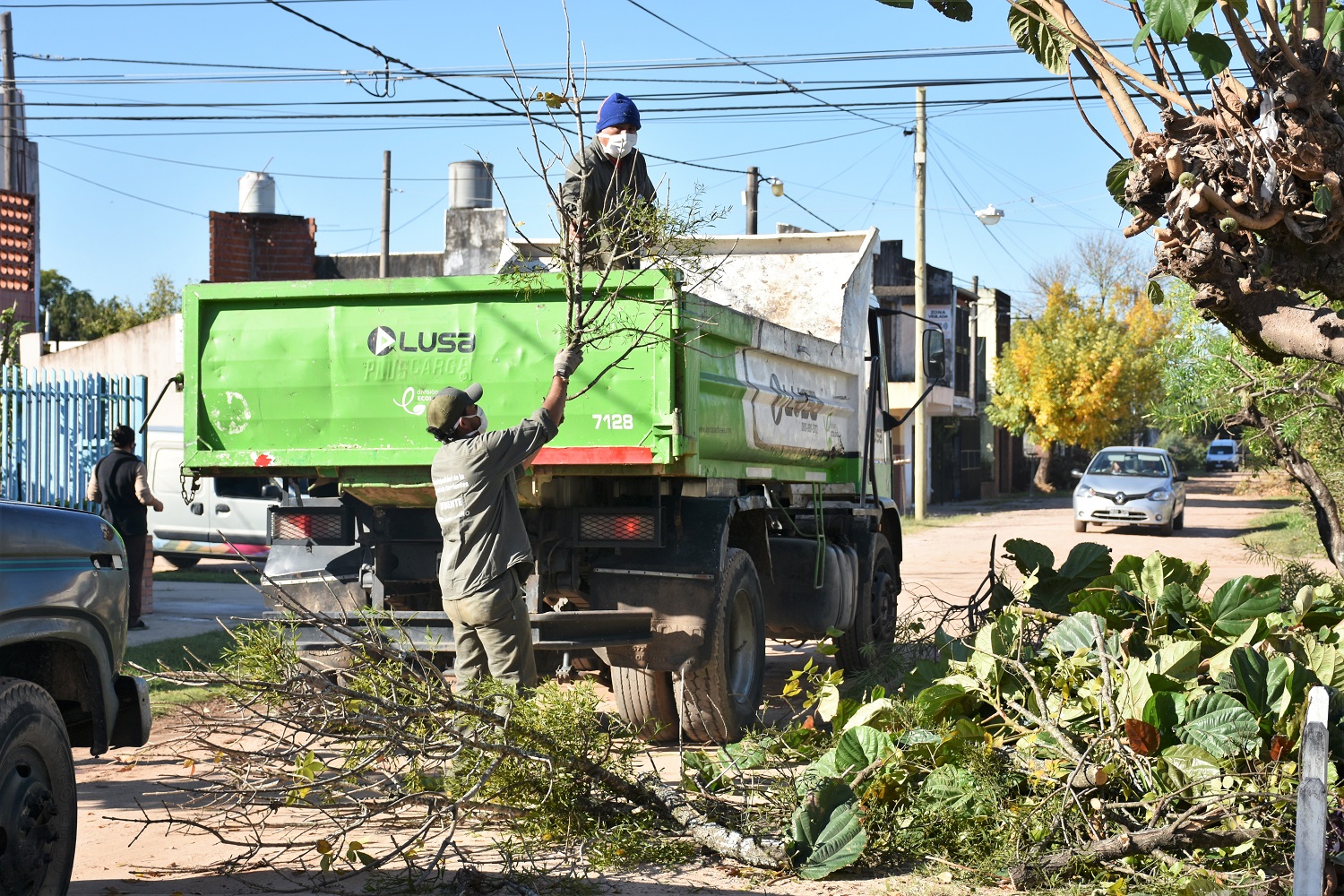 Continúa el programa de poda de árboles en el barrio Pueblito Buenos