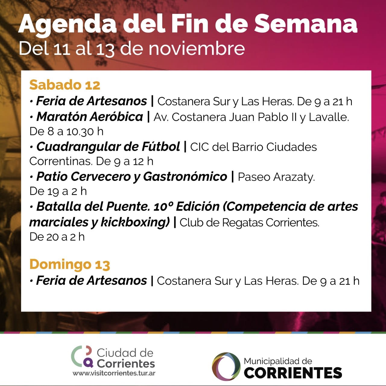 Fin de semana con ferias, gastronomía, actividades deportivas y ...