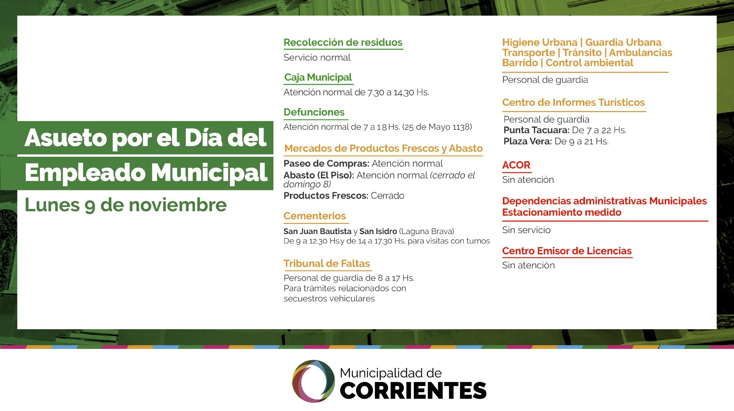 El lunes 9 habrá asueto administrativo por el día del Empleado ...