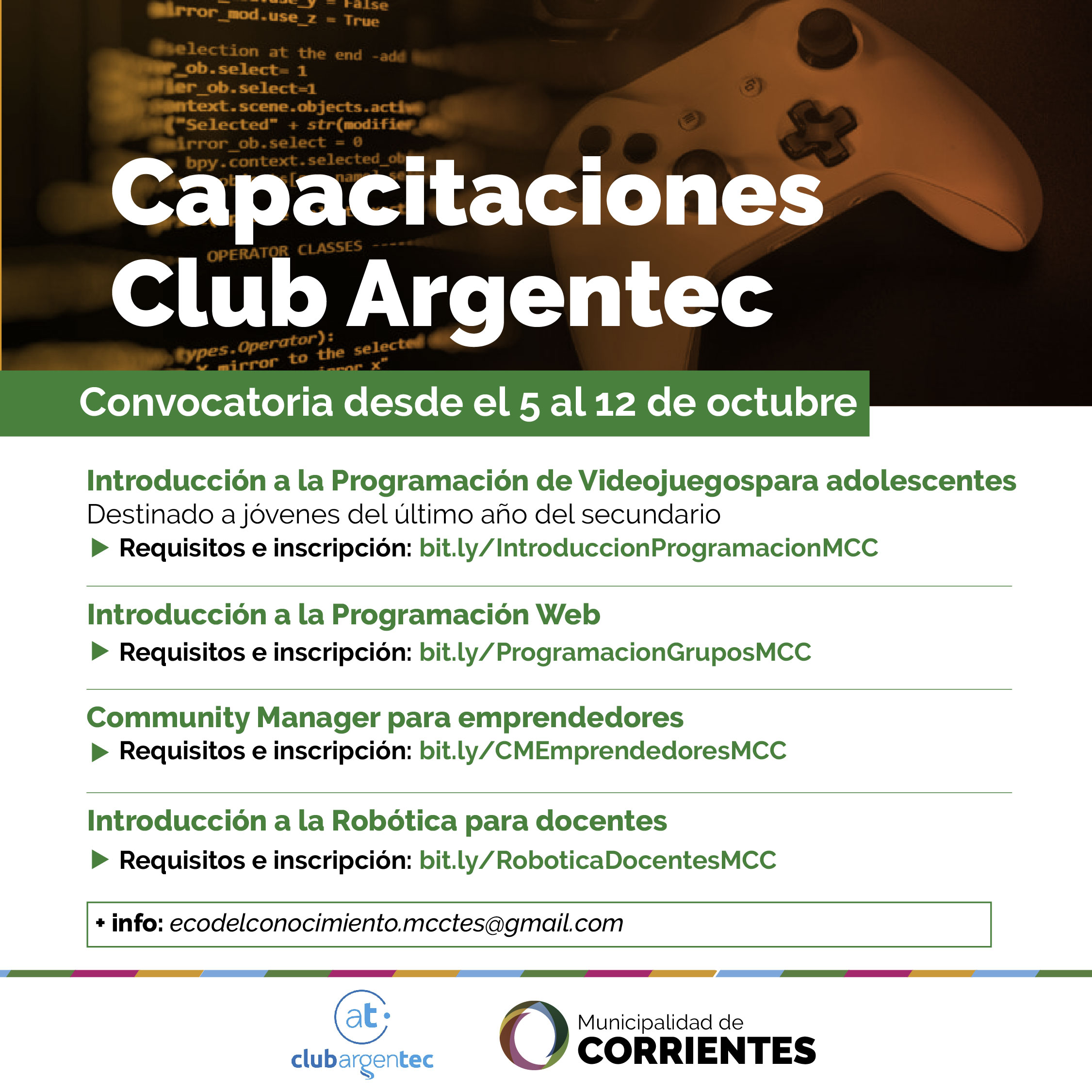 La Municipalidad abre la inscripción a cuatro cursos introductorios en ...