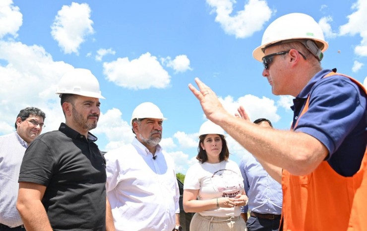 Polich y Valdés recorrieron el inicio de obras del parque solar en Santa Catalina