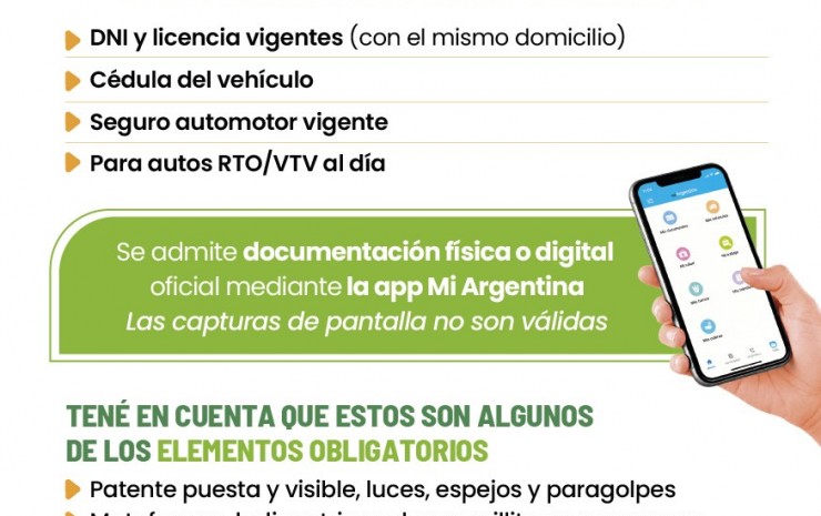 Qué documentación y elementos son obligatorios para circular en vehículos por la ciudad de Corrientes