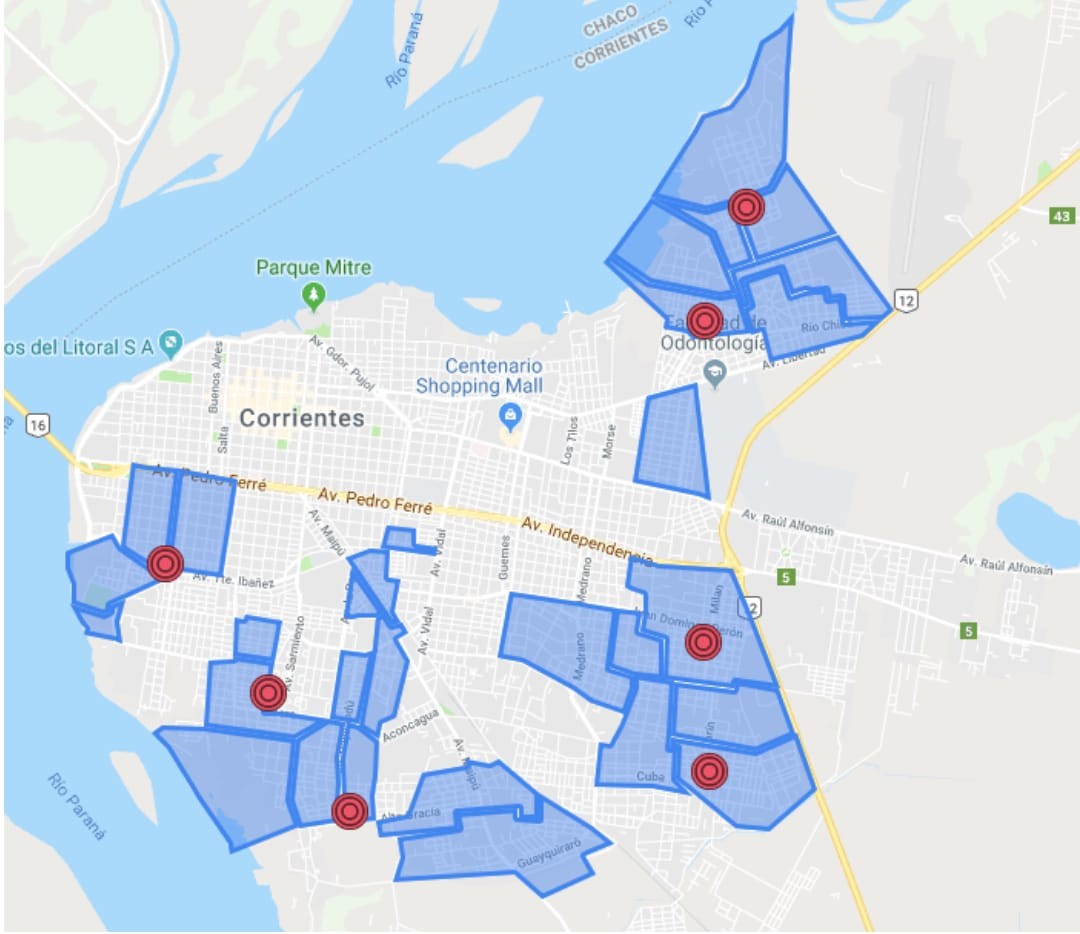 mapa de escuelas